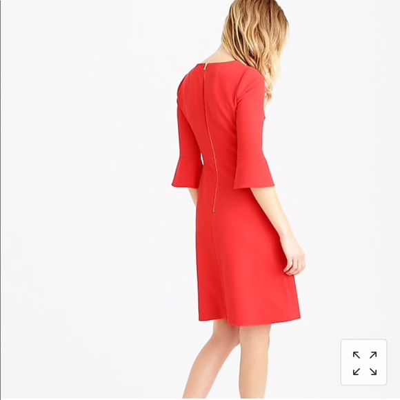 NWT. J. Crew bell-sleeve crepe dress - Picture 1 of 7